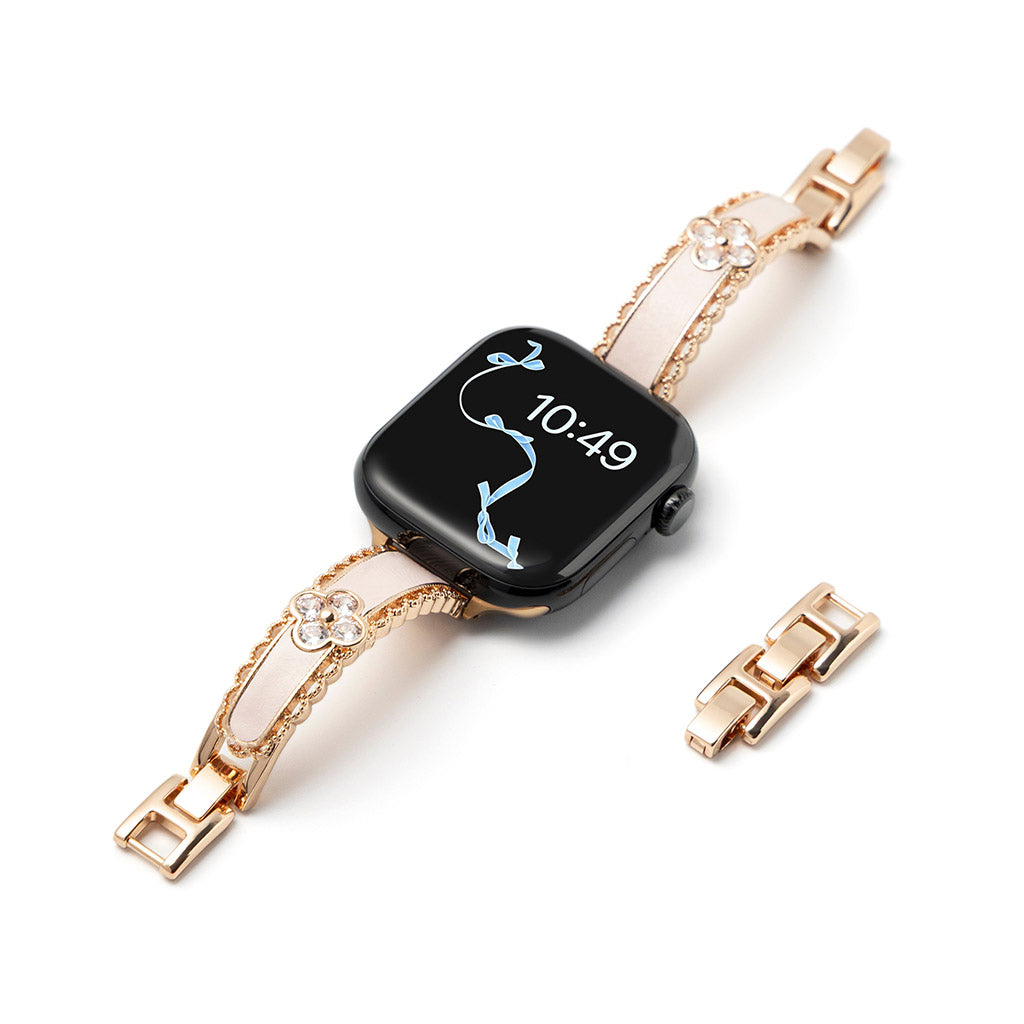 The Lucky Bloom Crystal Leather Bracelet For Apple Watch