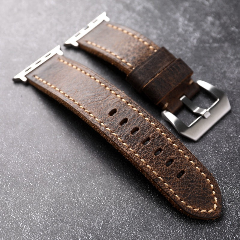 Handmade First-Grain Cowhide Strap For Apple watch