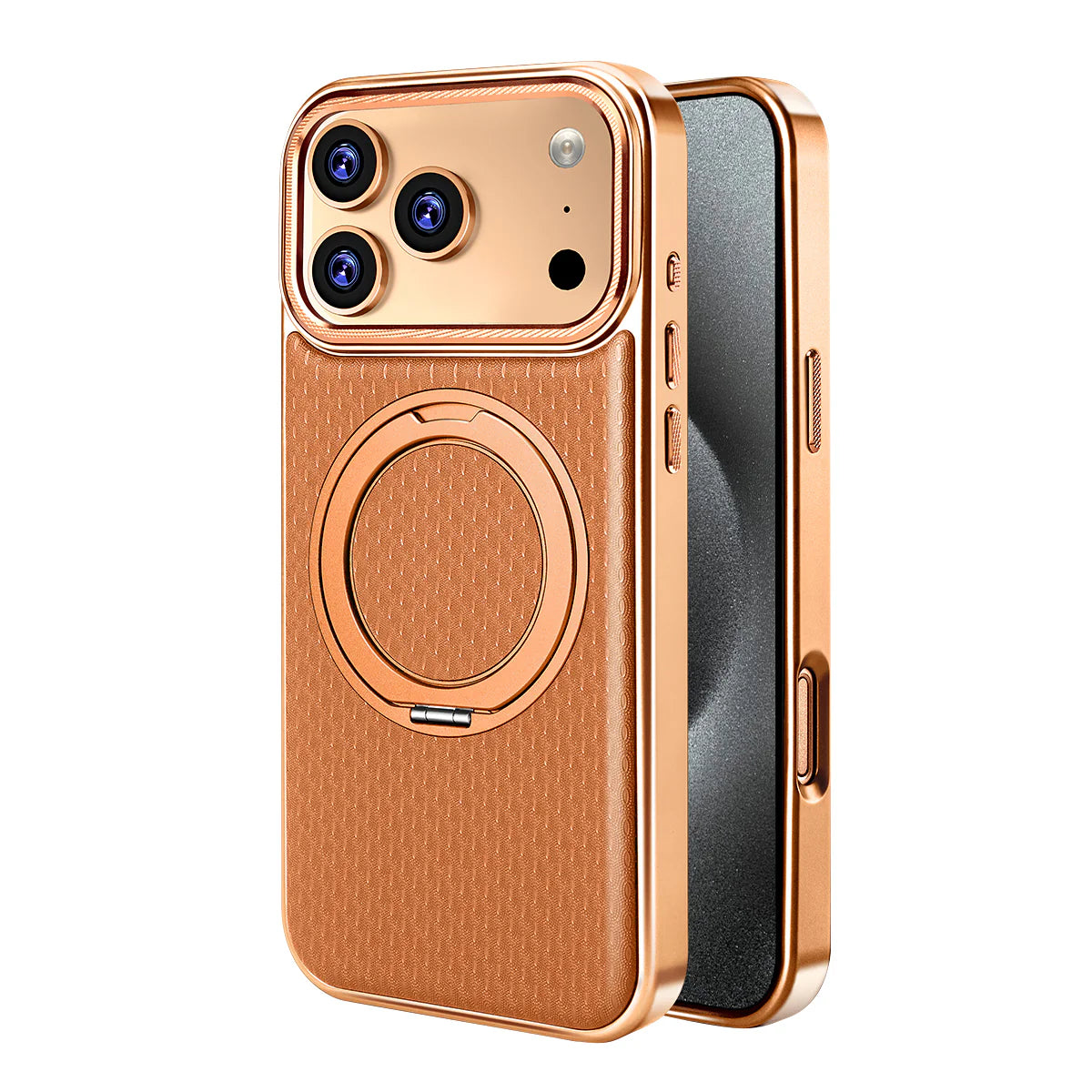 Luxury Leather Ring Stand MagCase