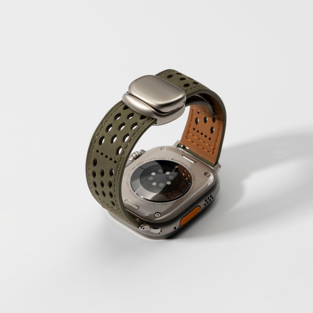 Breathable Perforated Leather Strap For Apple Watch