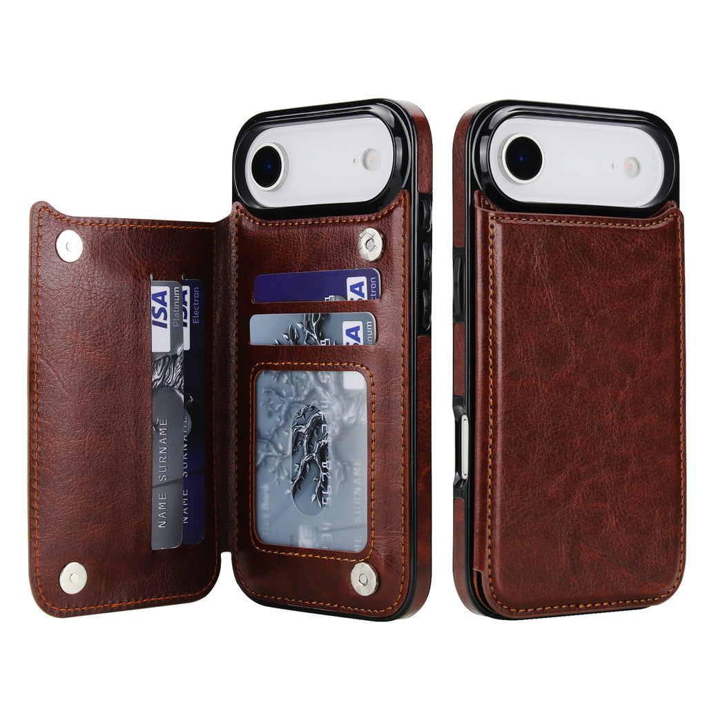 Vintage Leather Wallet Case for iPhone