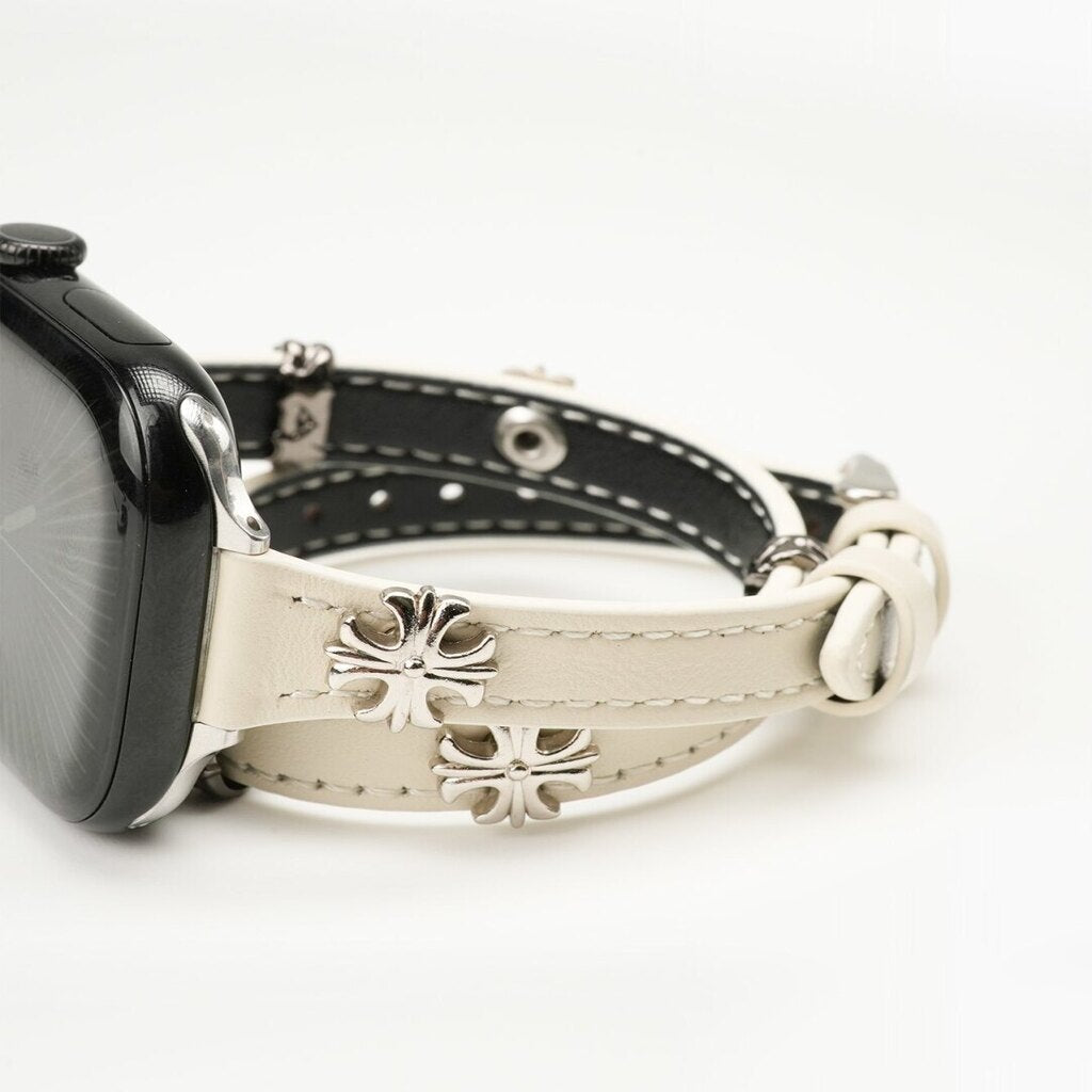 Vintage Cross Rivet Double Tour Bracelet