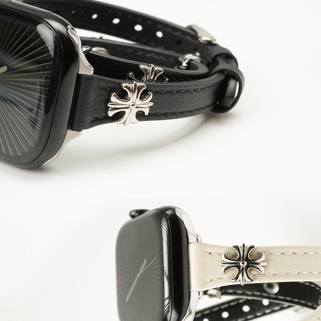 Vintage Cross Rivet Double Tour Bracelet