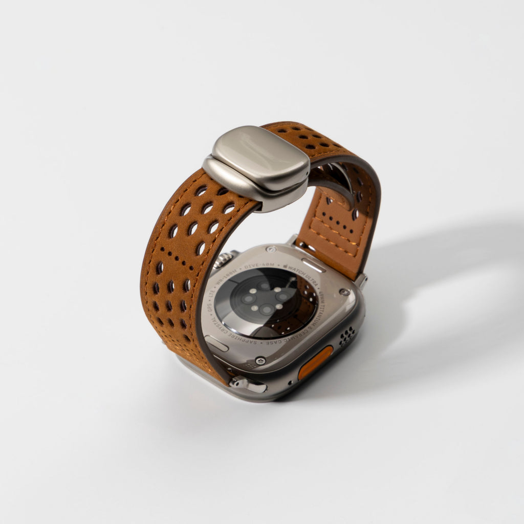 Breathable Perforated Leather Strap For Apple Watch