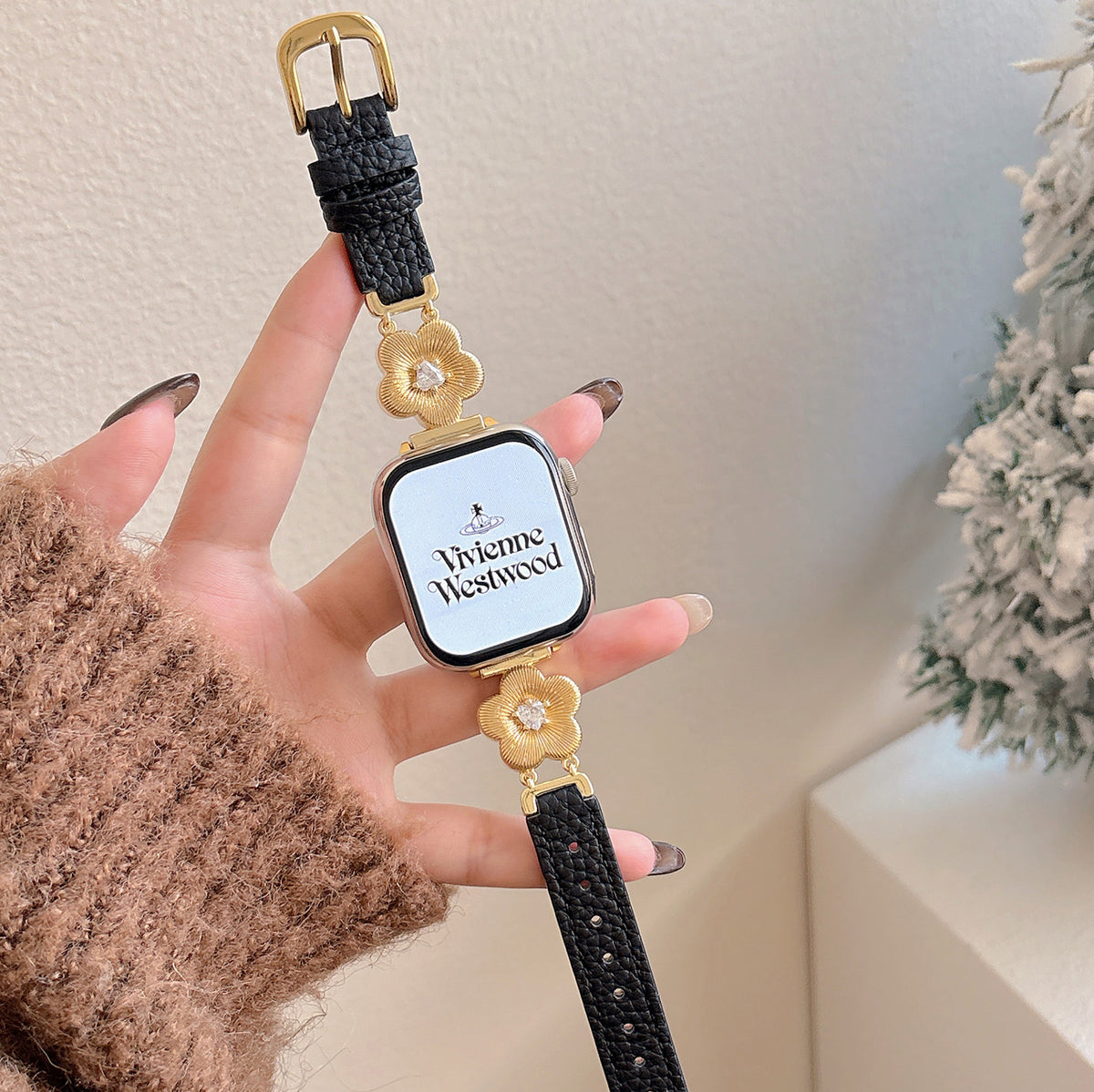 Sparkling Petal Leather Bracelet For Apple Watch