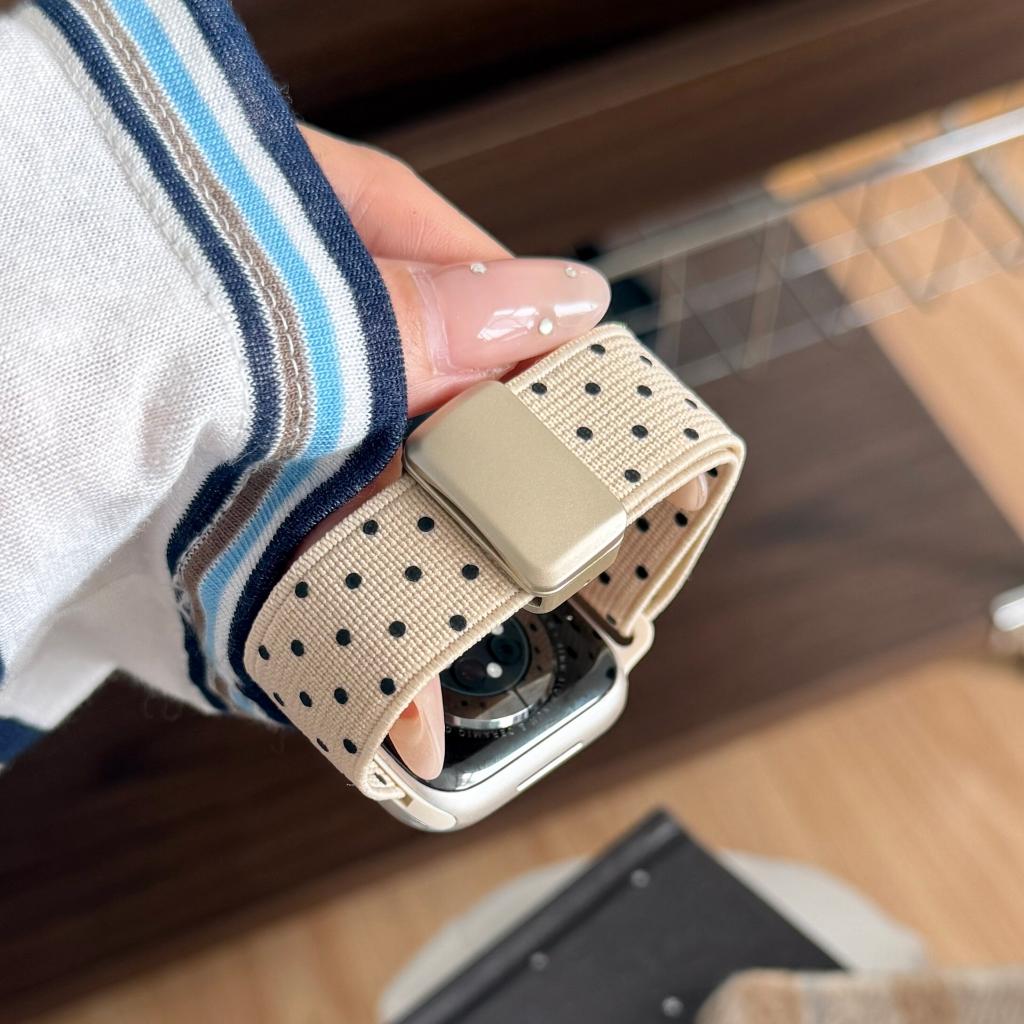 Classic Polka Dot Magnetic Nylon Strap For Apple Watch