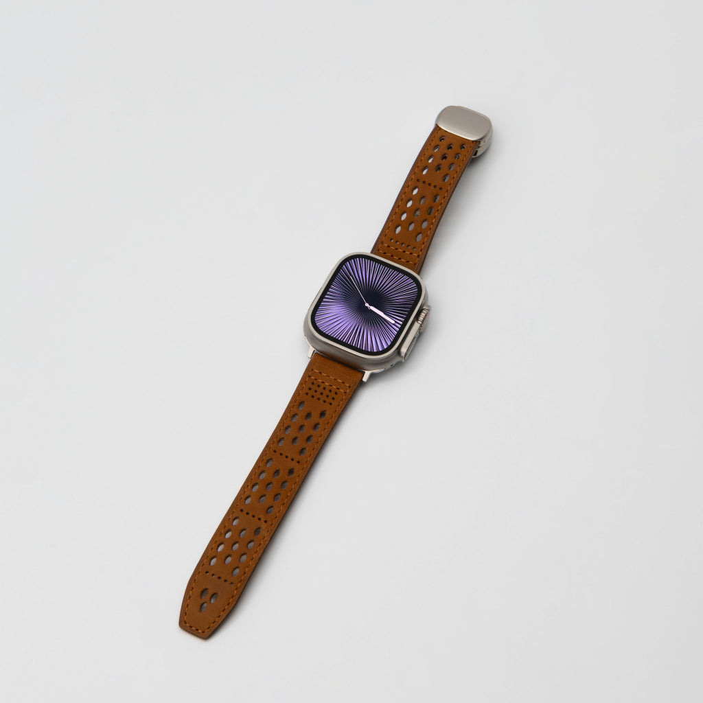Breathable Perforated Leather Strap For Apple Watch