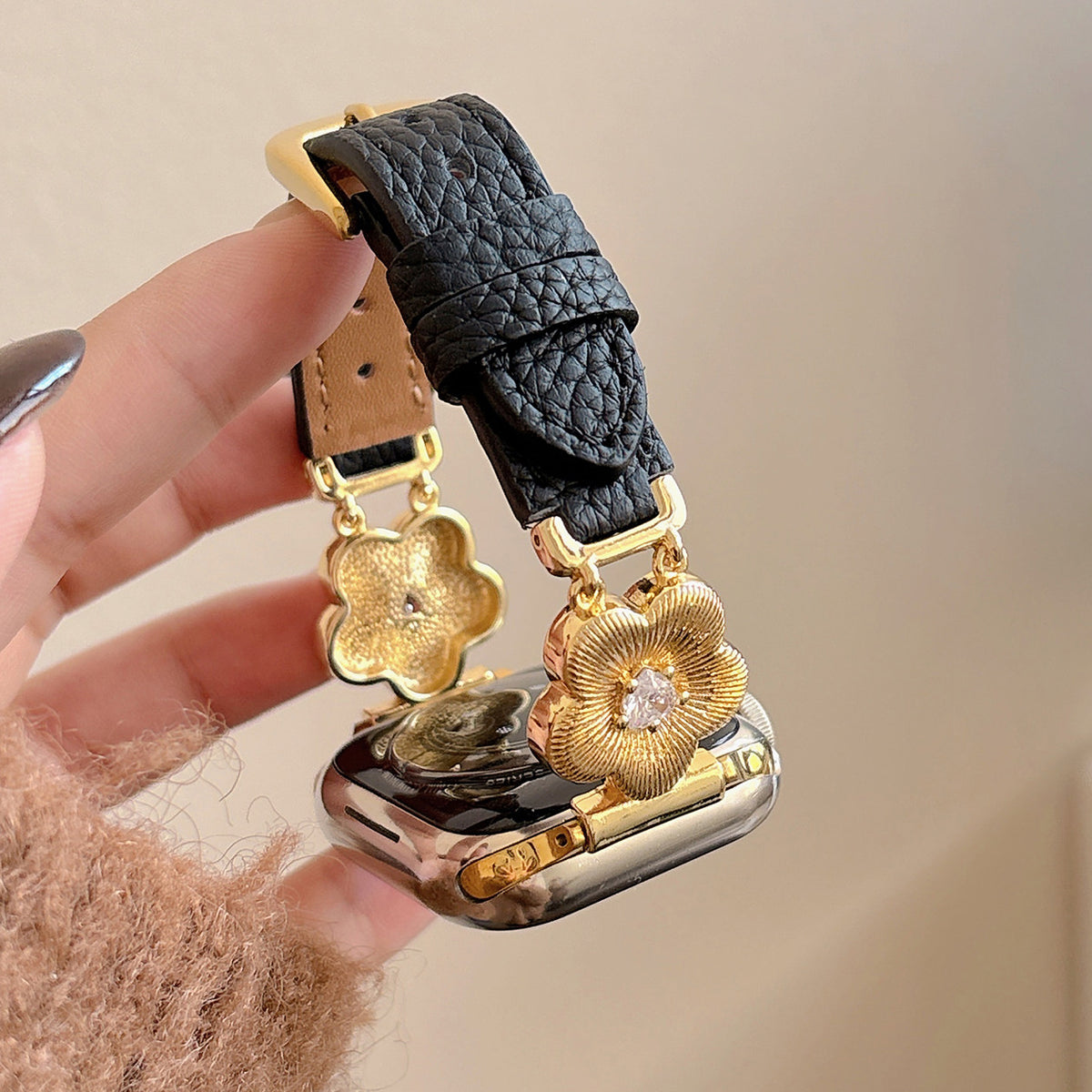 Sparkling Petal Leather Bracelet For Apple Watch