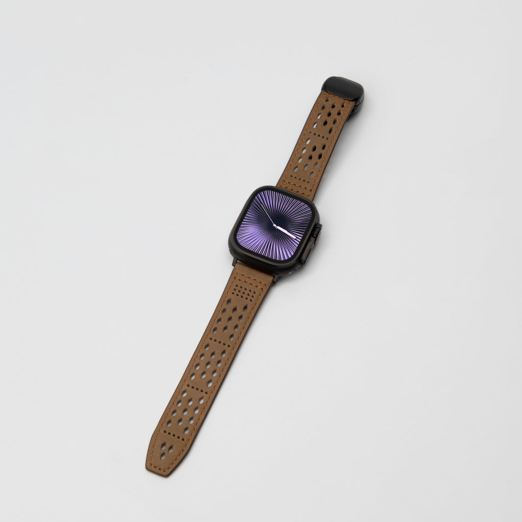Breathable Perforated Leather Strap For Apple Watch