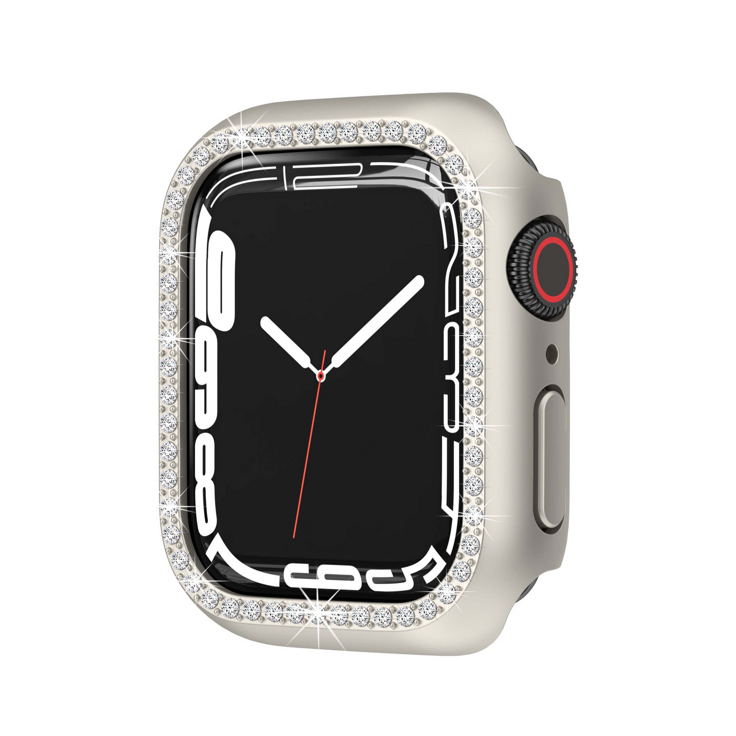 Rhinestone Tempered Glass Case Cover Compatible With Apple Watch