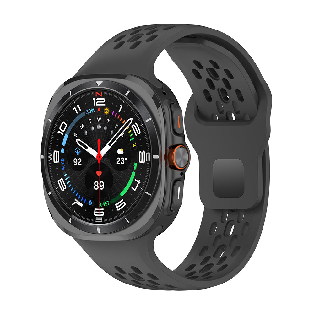 Hole Breathable Silicone Band For Samsung Watch 7 Ultra