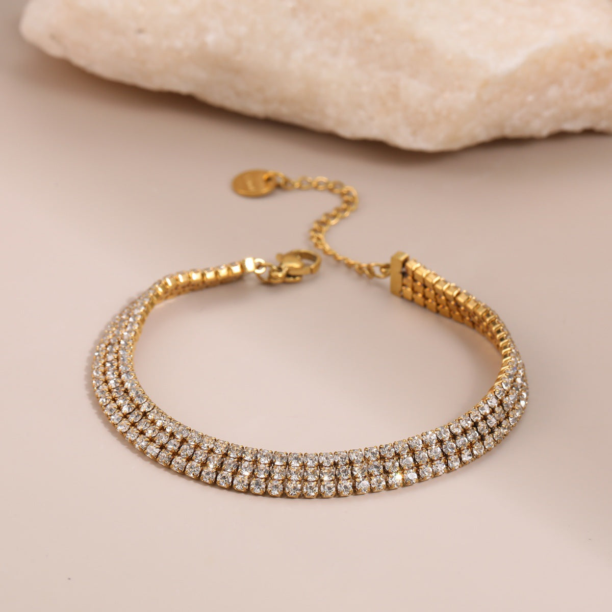 Vintage Full Diamond Stainless Steel Bracelet