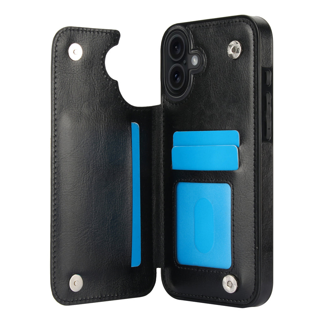 Vintage Leather Wallet Case for iPhone