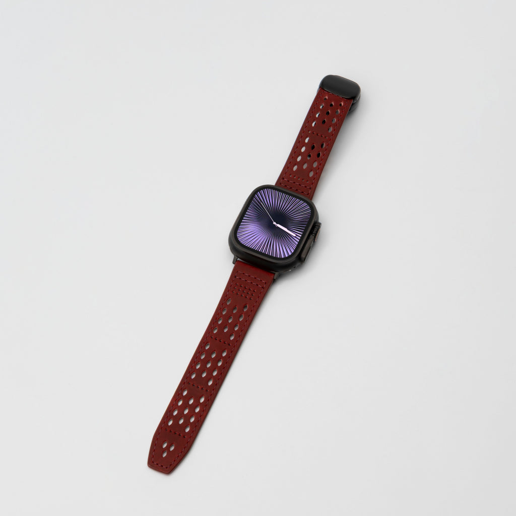 Breathable Perforated Leather Strap For Apple Watch