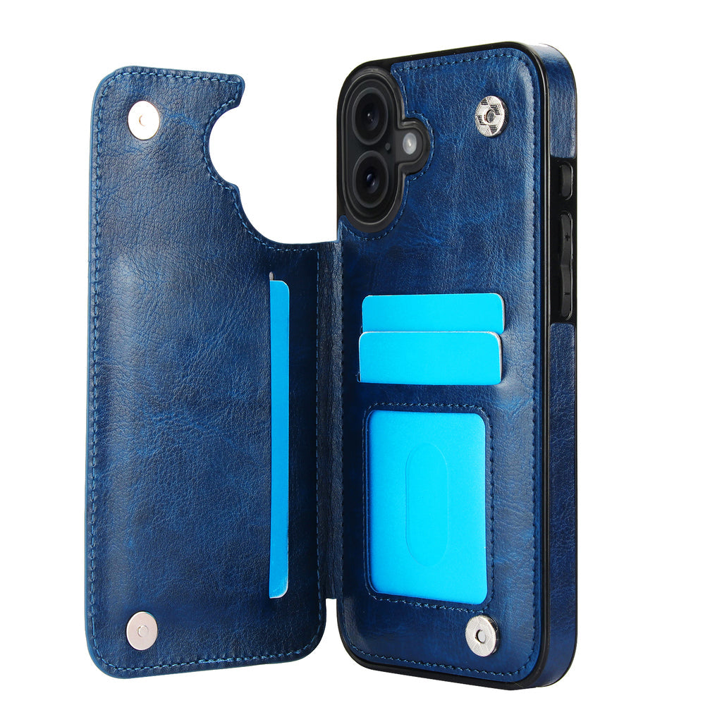 Vintage Leather Wallet Case for iPhone