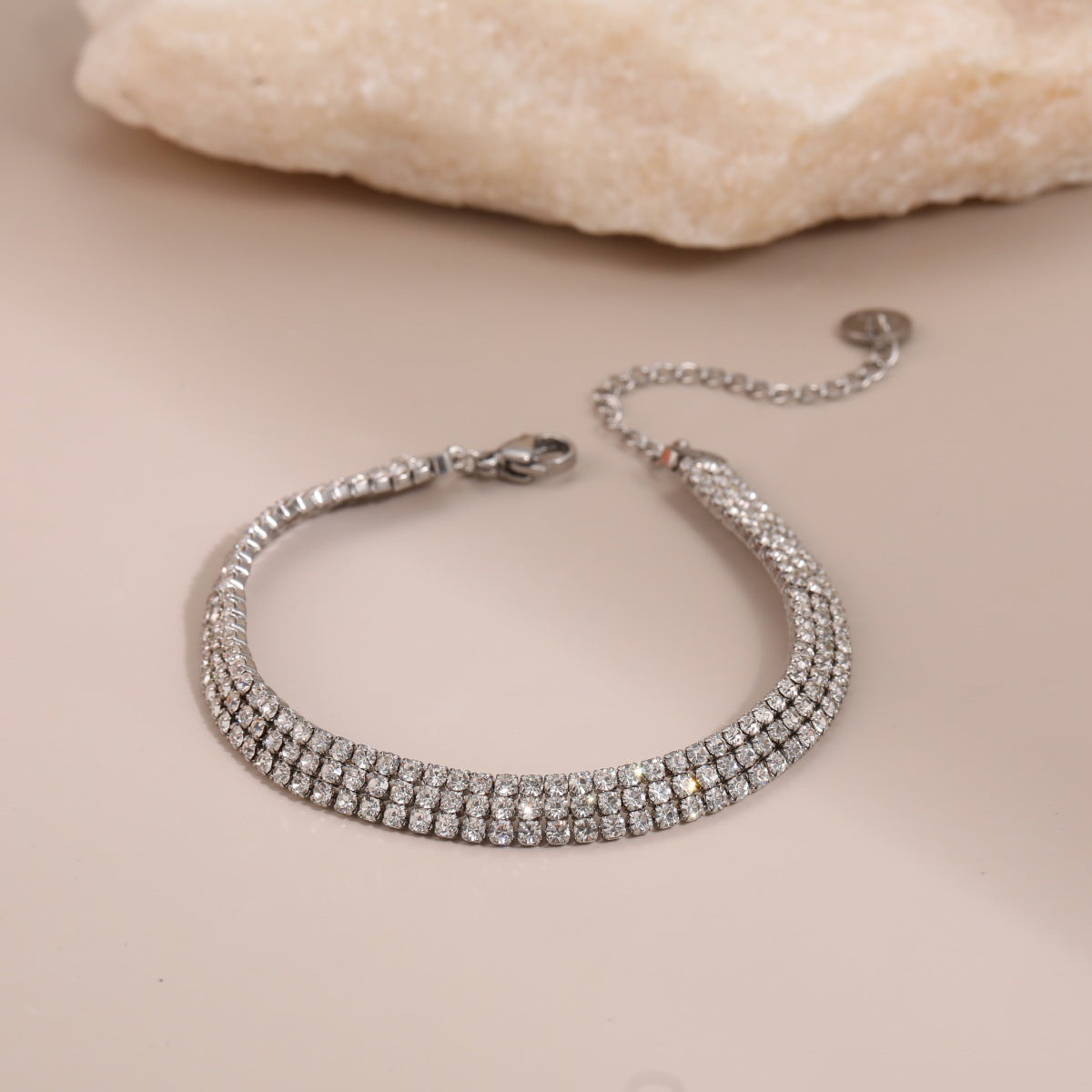 Vintage Full Diamond Stainless Steel Bracelet