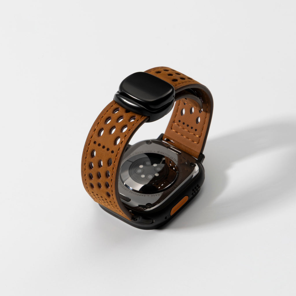 Breathable Perforated Leather Strap For Apple Watch