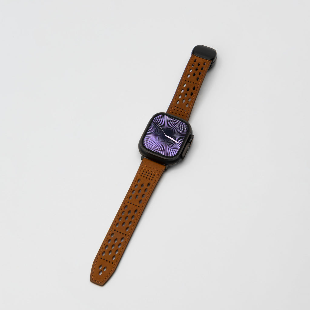 Breathable Perforated Leather Strap For Apple Watch
