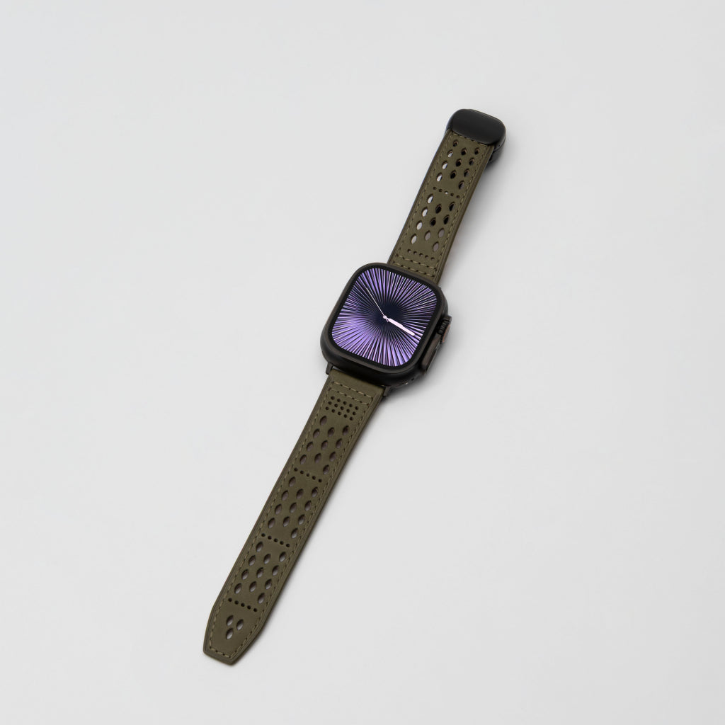 Breathable Perforated Leather Strap For Apple Watch