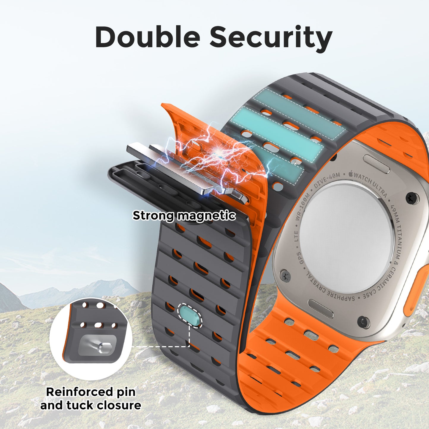 AW Breathable Magnetic Silicone Strap For Apple Watch