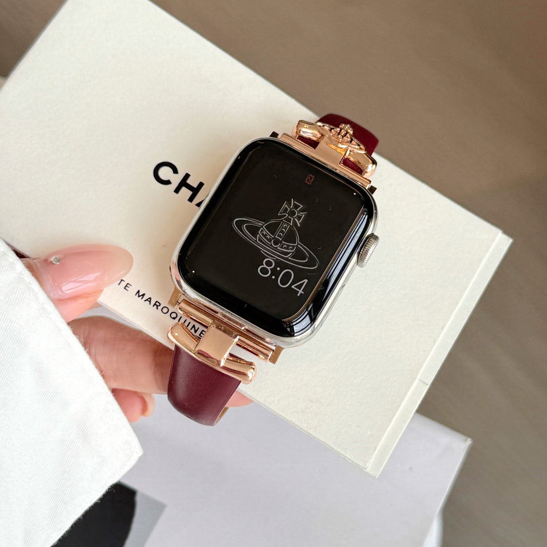 Rose Fire Leather Strap