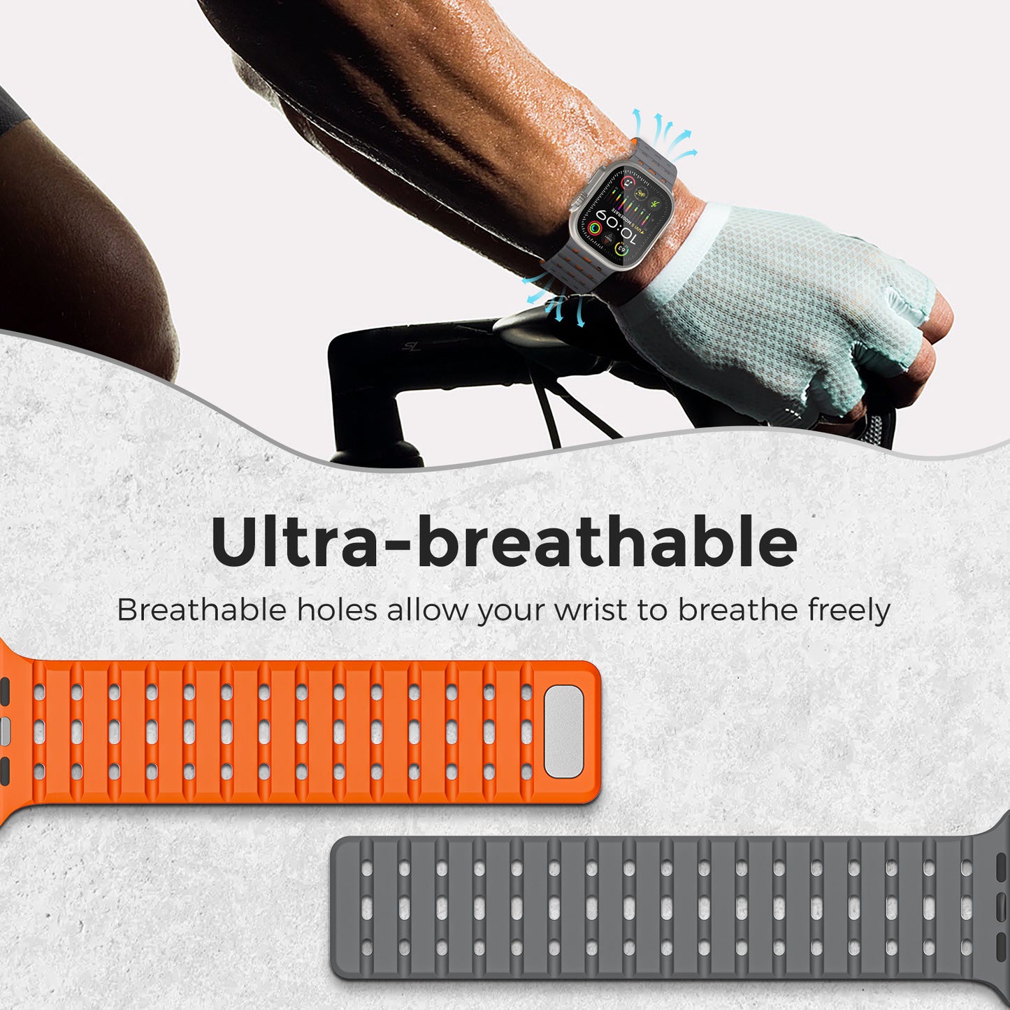 AW Breathable Magnetic Silicone Strap For Apple Watch