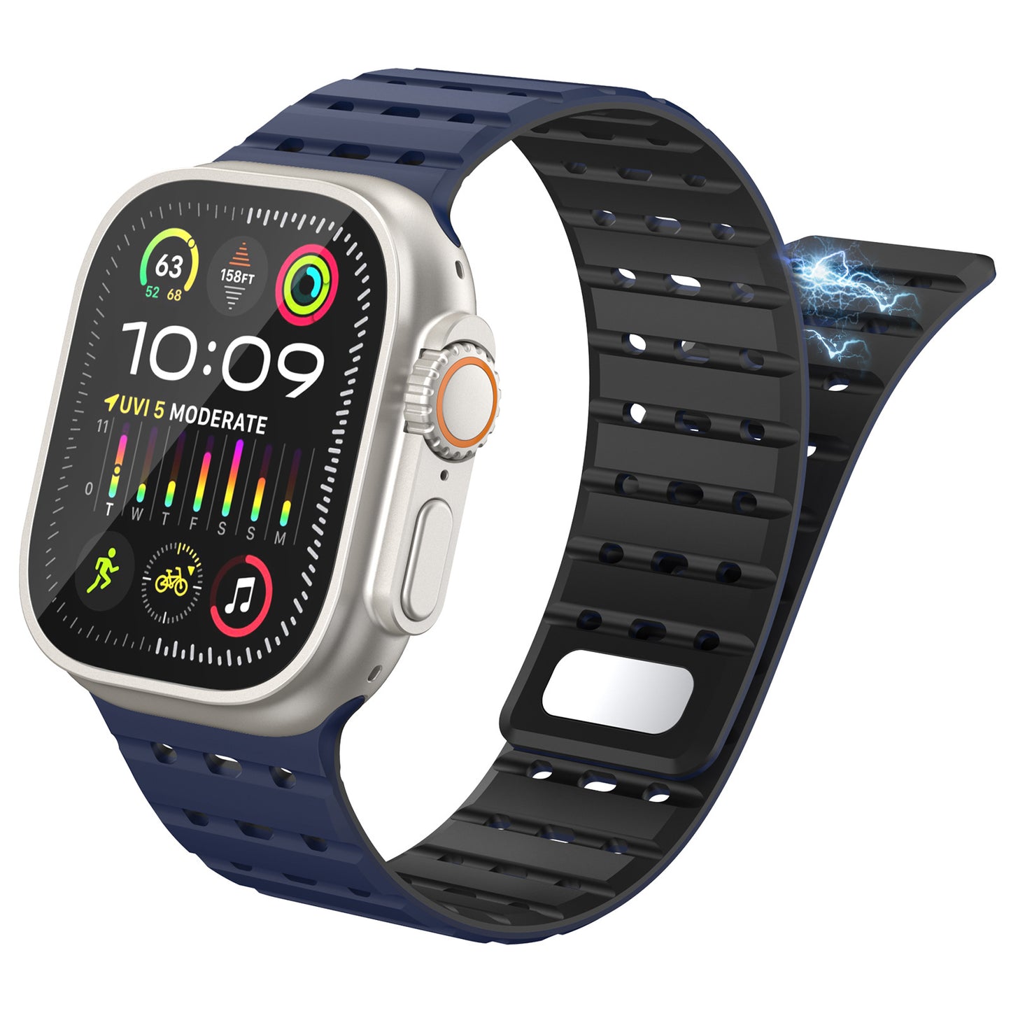 AW Breathable Magnetic Silicone Strap For Apple Watch