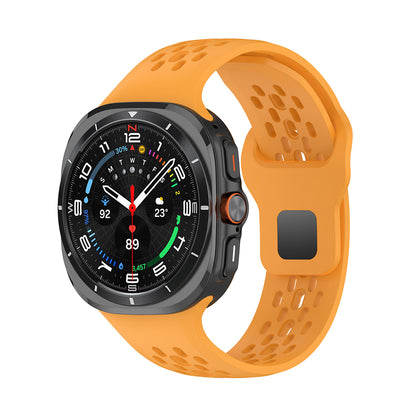 Hole Breathable Silicone Band For Samsung Watch 7 Ultra