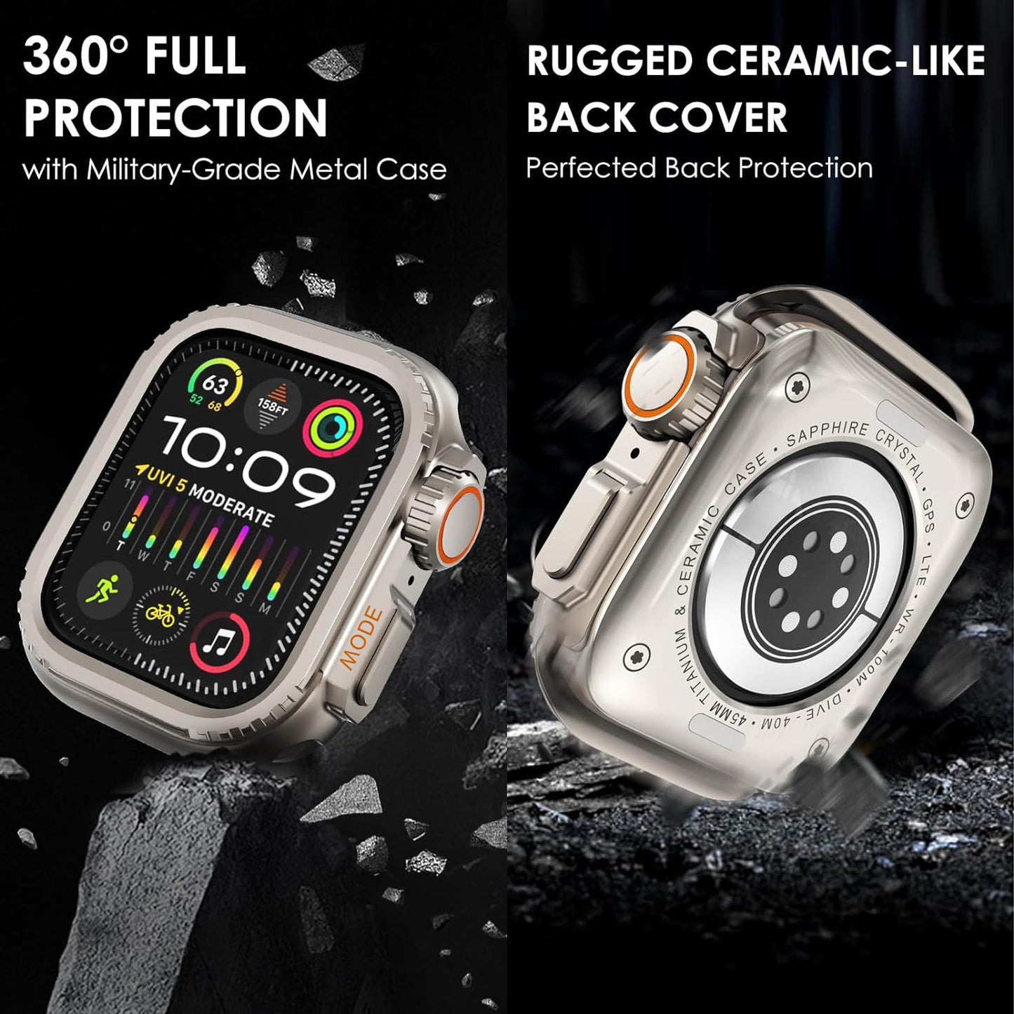 ULTRA LOOK-Rugged Titanium Alloy Case For Apple Watch