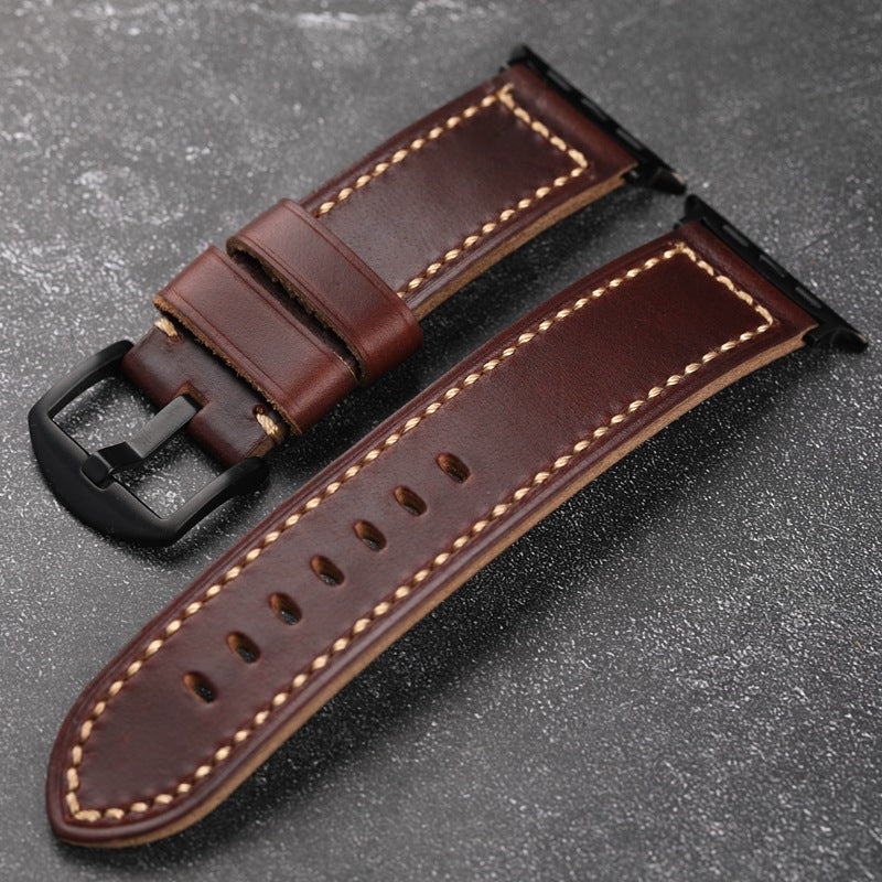 Custom Made Apple Watch Strap - Antique Red-Brown