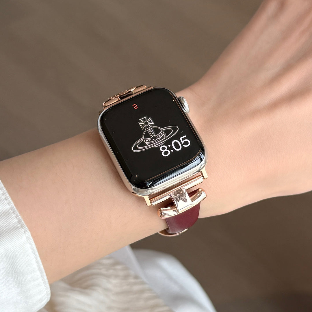 Rose Fire Leather Strap