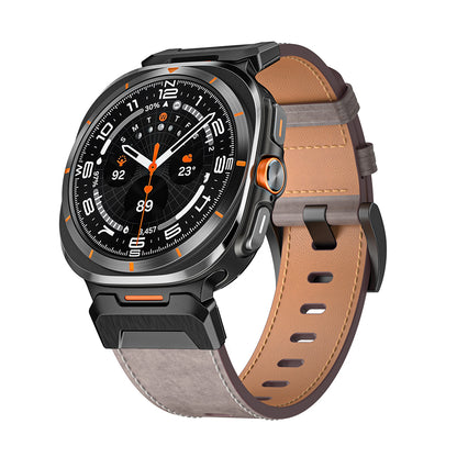 Tactical Leather Band For Samsung Watch 7 Ultra