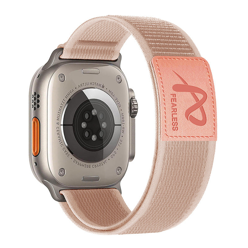 Leather Label Trail Loop Nylon Band For Apple Watch