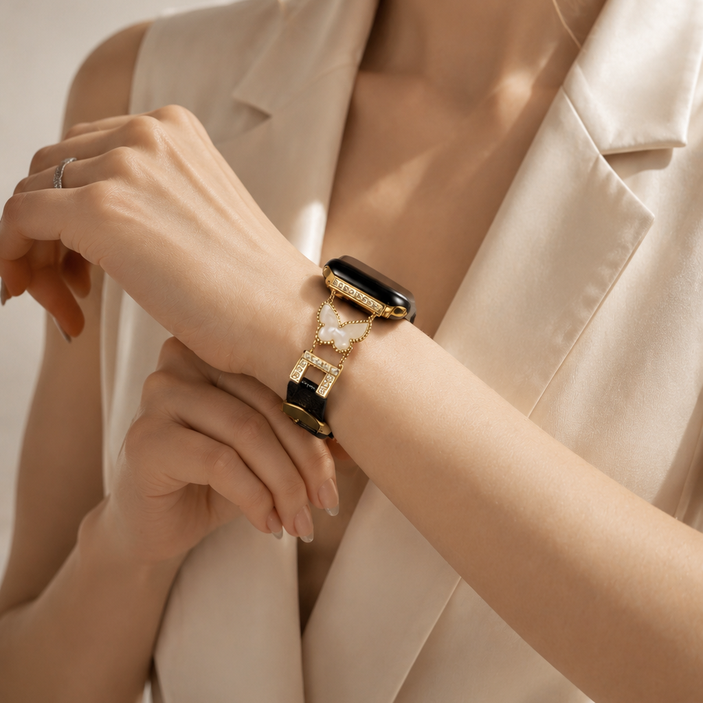 Luxury Butterfly Leather Band for Apple Watch