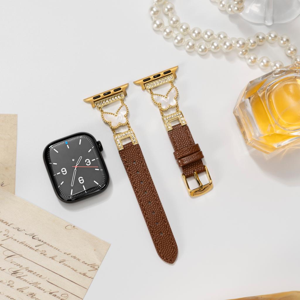 Luxury Butterfly Leather Band for Apple Watch