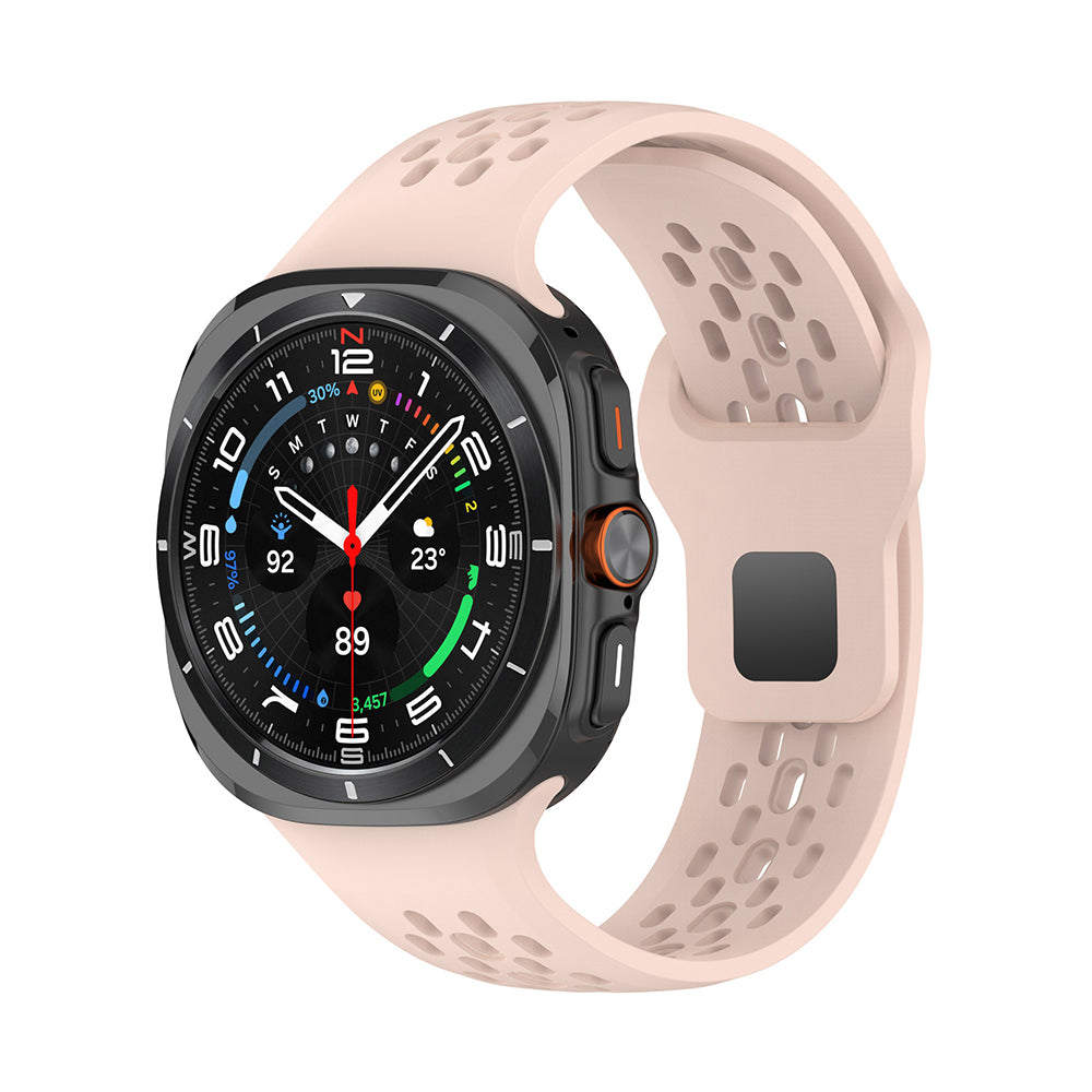 Hole Breathable Silicone Band For Samsung Watch 7 Ultra