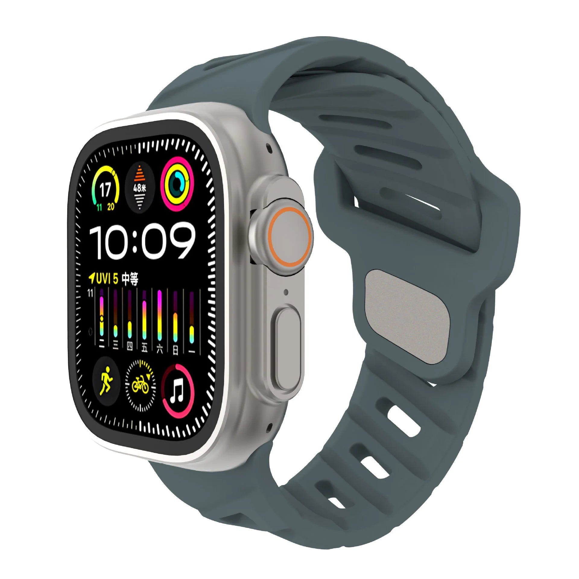 Slanted hole silicone sports strap For Apple Watch