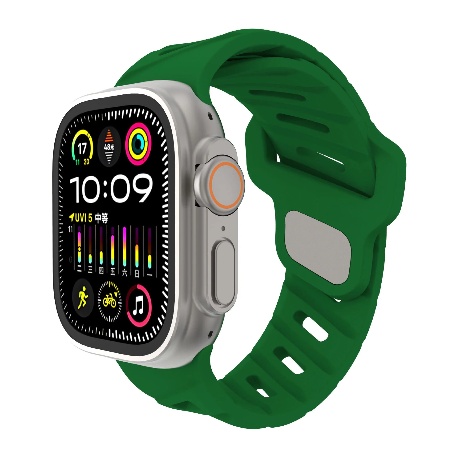Slanted hole silicone sports strap For Apple Watch
