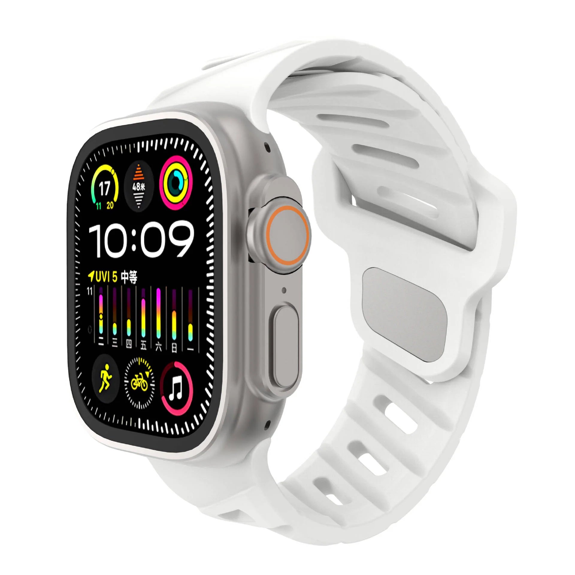 Slanted hole silicone sports strap For Apple Watch