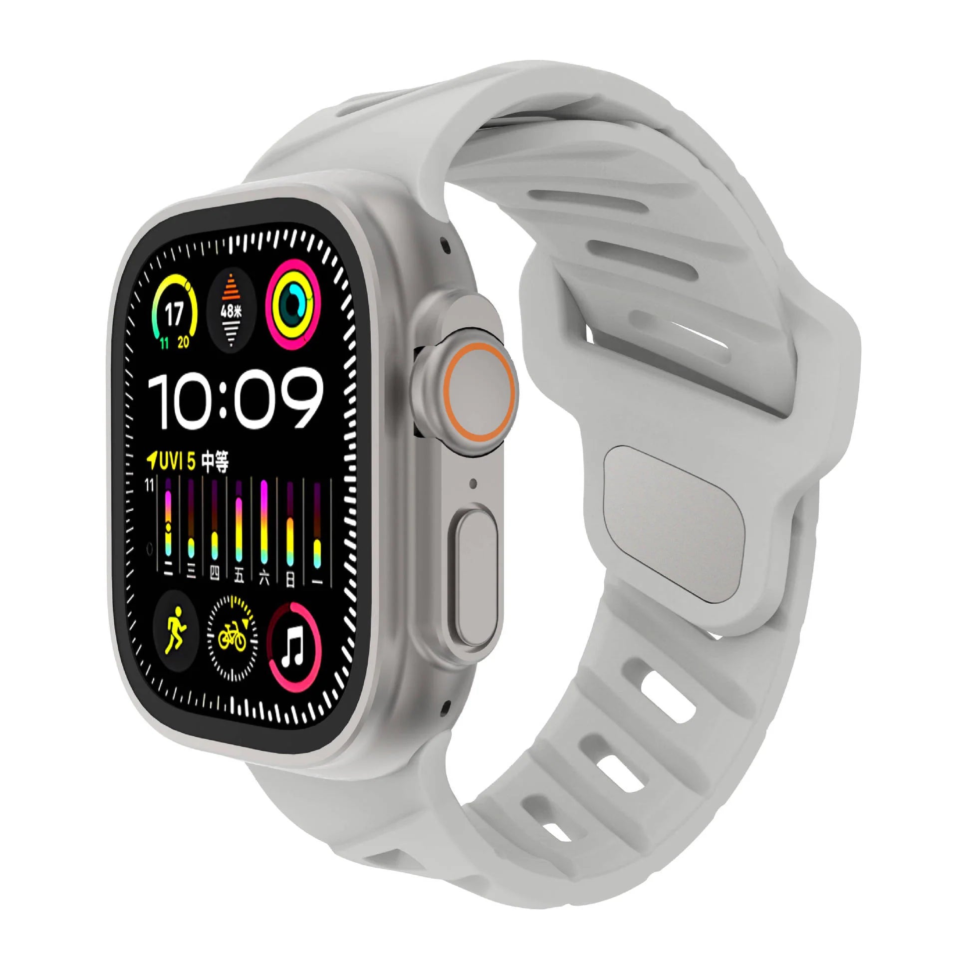 Slanted hole silicone sports strap For Apple Watch