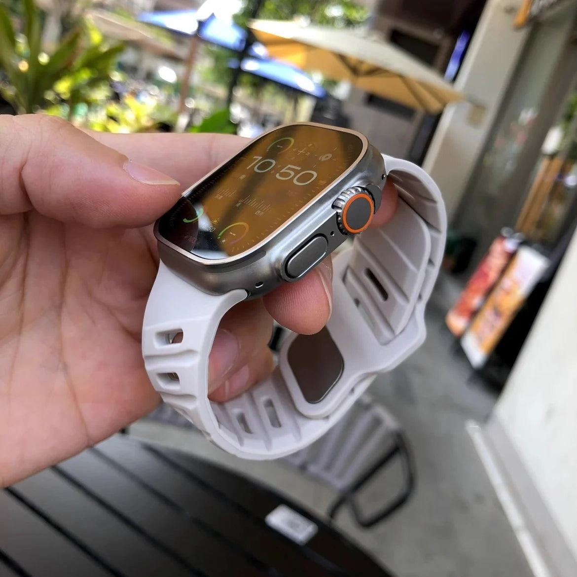 Slanted hole silicone sports strap For Apple Watch
