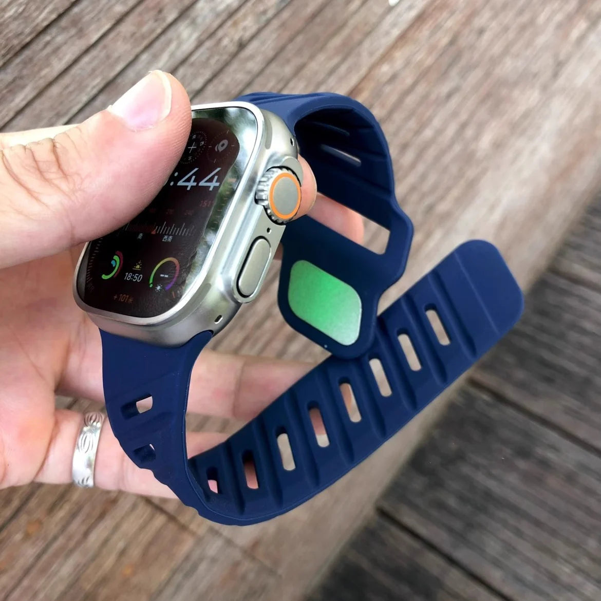 Slanted hole silicone sports strap For Apple Watch