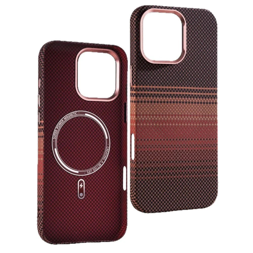 Magnetic Kevlar Carbon Fiber Pattern Case For iPhone