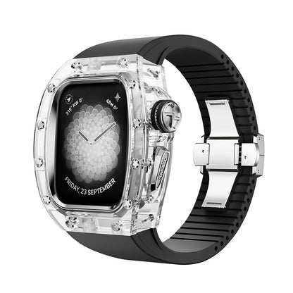 RM Crystaluxe Series - Fluororubber Band Crystal Case Retrofit Kit For Apple Watch