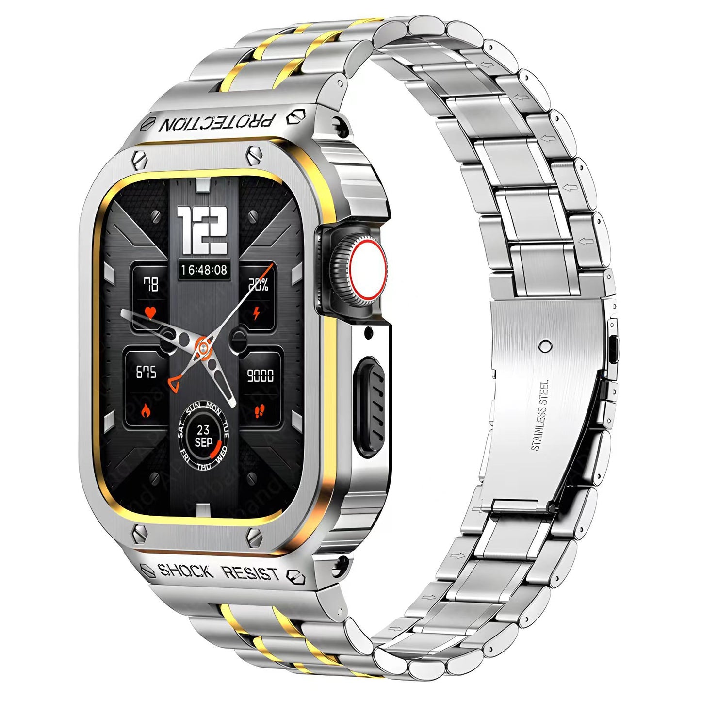 Stainless Steel Band With Case For Apple Watch