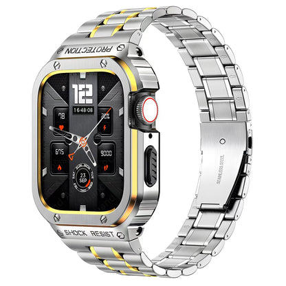 Stainless Steel Band With Case For Apple Watch