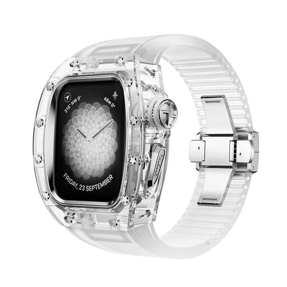 RM Crystaluxe Series - Fluororubber Band Crystal Case Retrofit Kit For Apple Watch