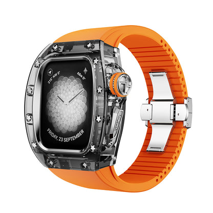 RM Crystaluxe Series - Fluororubber Band Crystal Case Retrofit Kit For Apple Watch