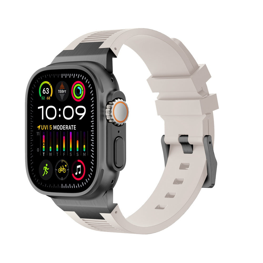 AP New Connector Silicone Band For Apple Watch