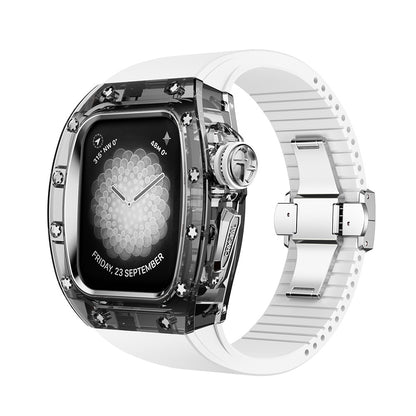 RM Crystaluxe Series - Fluororubber Band Crystal Case Retrofit Kit For Apple Watch